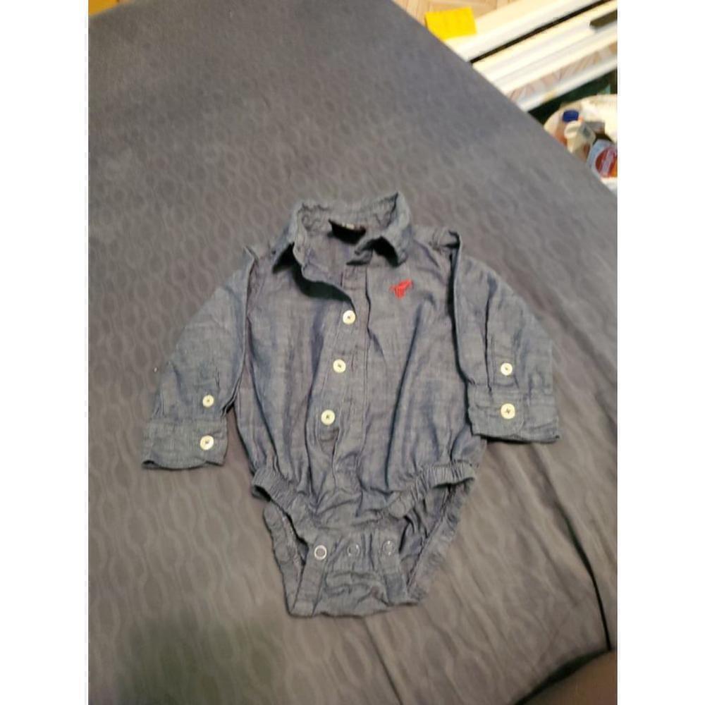 Baby Wrangler Blue Chambray Button Up Shirt 6-9M